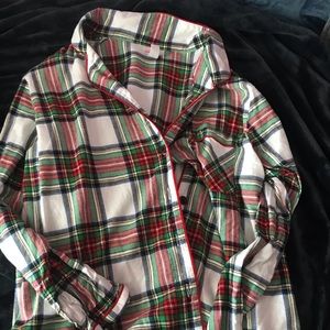 Flannel pajama top